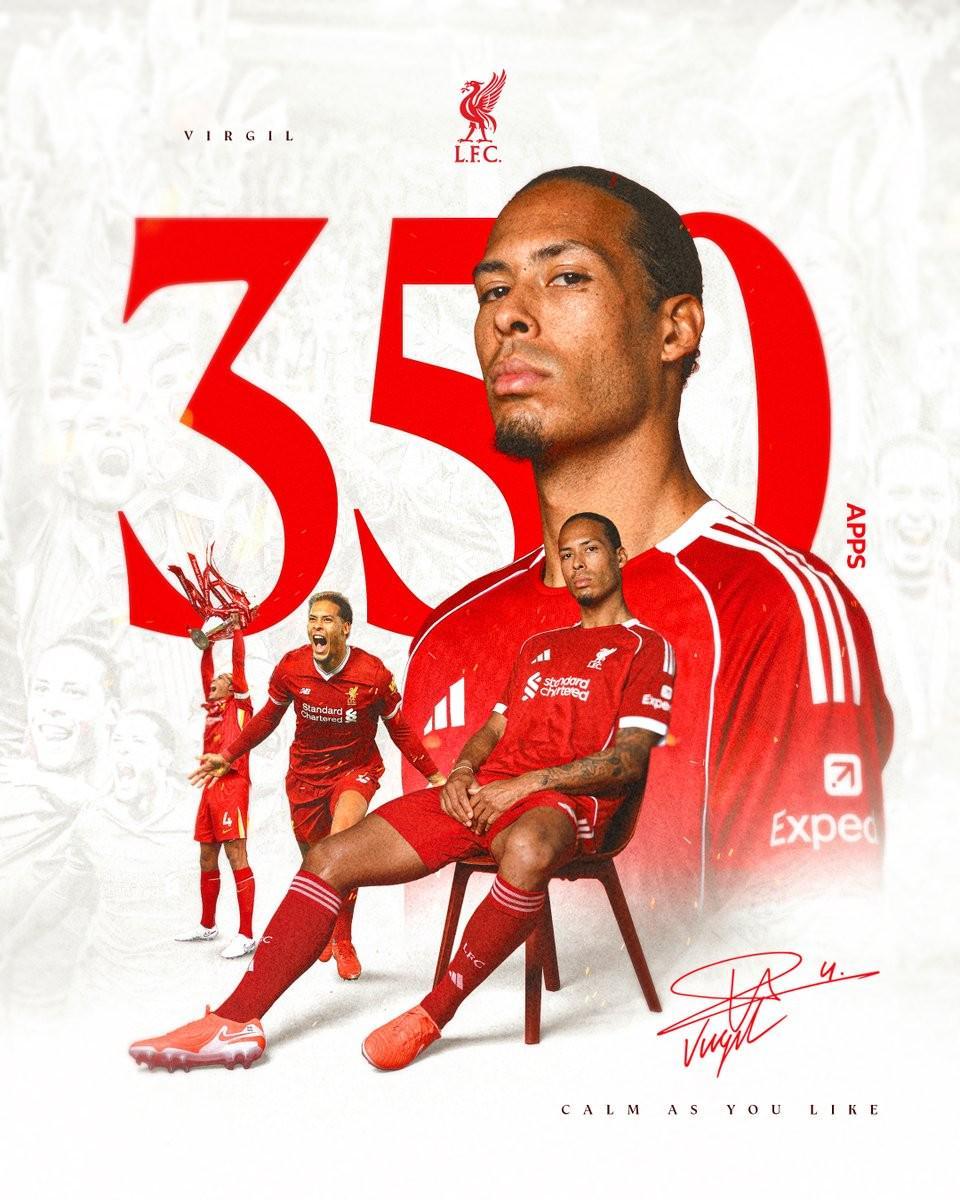 mk体育官网-里程碑之战,范戴克迎来利物浦生涯第350次出场