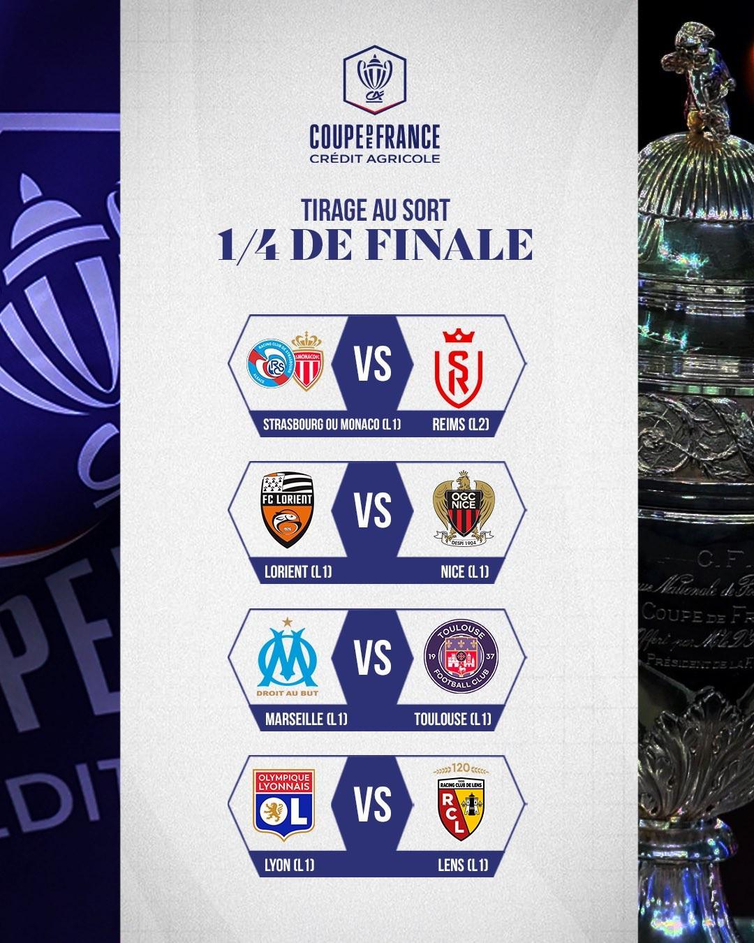 mk体育-法国杯八强对阵：马赛vs图卢兹，里昂vs朗斯